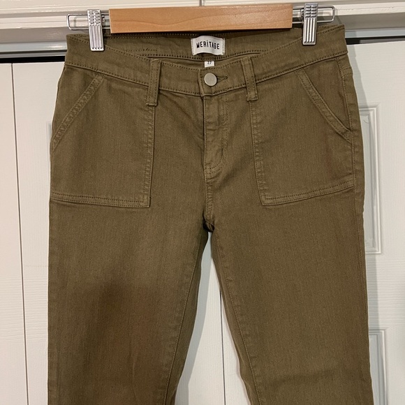 Meritage Mayfly Skinny Jeans Army Green Size 27 - Picture 6 of 10